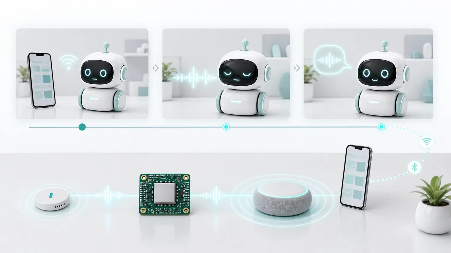 AI 玩具语音互动与联网链路图