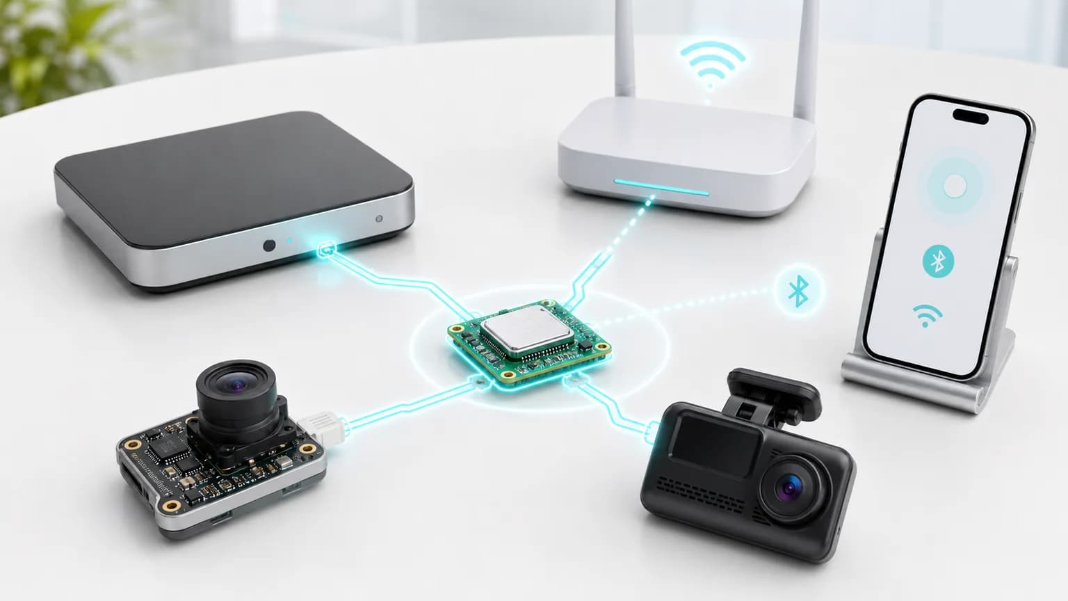 机顶盒、IPC 和行车记录仪通过 TXW901 接入无线网络的场景图